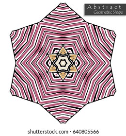 Star sign.Abstract geometric shape roughly hand drawn. Striped symmetrical geometrical symbol. Vector icon isolated on white. Tribal ethnic pattern design element.