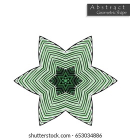 Star sign.Abstract geometric shape roughly hand drawn. Striped symmetrical geometrical symbol. Vector icon isolated on white. Tribal ethnic pattern design element.