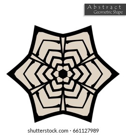 Star sign.Abstract geometric shape roughly hand drawn. Striped symmetrical geometrical symbol. Vector icon isolated on white. Tribal ethnic pattern design element.