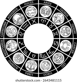 Star signs horoscope zodiac astrology symbols icon set
