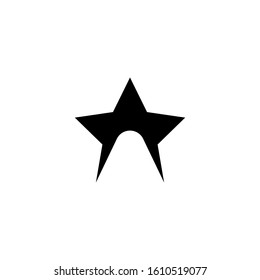 Star silhouette icon vector isolated in white background