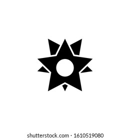 Star silhouette icon vector isolated in white background