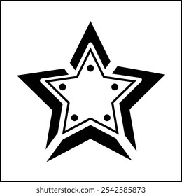 star silhouette illustration vector design in black and white. suitable for logos, icons, posters, advertisements, banners, companies, t-shirt designs, stickers, websites