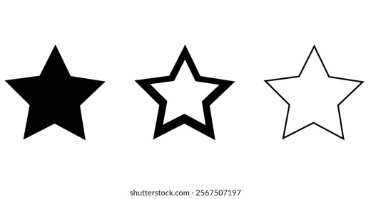 Star silhouette vector icon isolated on white background