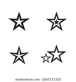 star silhouette vector icon with a white background