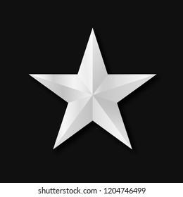 star silver 3d . Vector metal silver  star