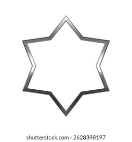 Star silver frame. Isolated luxury six pointed star silver grey border. Gray star flat frame mockup design element. Vector illustration. - Powered by Shutterstock - Get 15% off with code: PIKWIZARD15