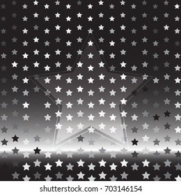 Star silver halftone abstract background, stock vector