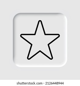 Star simple icon vector. Flat desing. Neumorphism design.ai