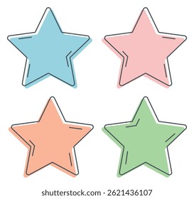 Star simple icons isolated on white background