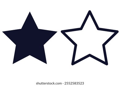 Star simple icons set designed in filled, outline, line and stroke style