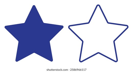 Star simple icons set designed in filled, outline, line and stroke style