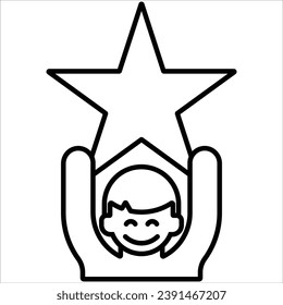 star , Simple Testimonial Related Vector Line Icon.