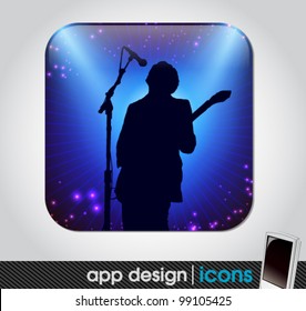 star singer at the concert app icon for mobile devices