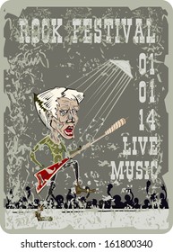 Star singer and the crowd of fans - concert poster