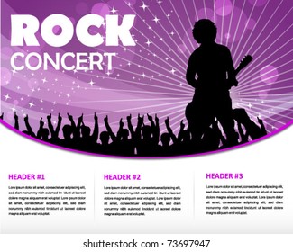 star singer and the crowd of fans - print and web template