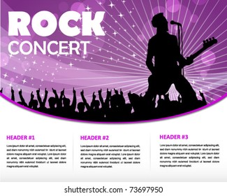 star singer and the crowd of fans - print and web template