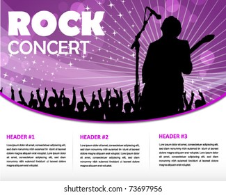 star singer and the crowd of fans - print and web template