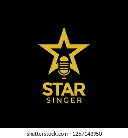 Star Singer Logo Design Template Vector Illustration