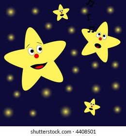 A star is singing a song for other stars
