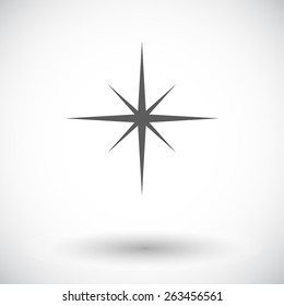 Star. Single flat icon on white background. Vector illustration.