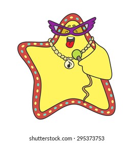 star sings a song, vector illustration