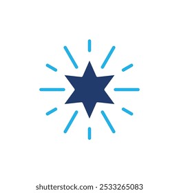 star six angle colored icon vector design good for web or mobile app