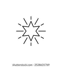 star six angle thin outline icon vector design good for web or mobile app