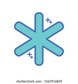 star six pointed fill style icon vector illustration design