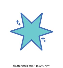 star six pointed fill style icon vector illustration design