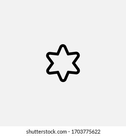 símbolo de ilustrador vectorial de icono de contorno de seis puntos