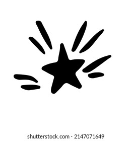 Star sketch icon. Hand drawn sparkle vector symbol