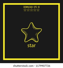 star sketch vector icon