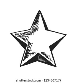 star sketch vector isolated icon. object.
