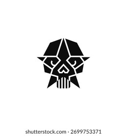 Design criativo logotipo crânio estrela.