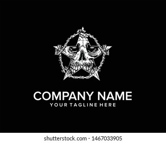 STAR SKULL LOGO VECTOR ART