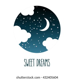 Star sky card design. Vector illustration.