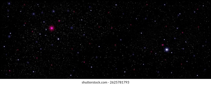 Star Sky Field With Galaxy Night Background, Vector Green Magic Cloud, Christmas Aurora Starry Abstract Texture, Nature Light Scene, Winter Holiday Illustration, Fantasy Cosmic Banner And Copy Space