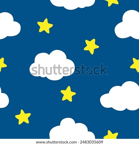 star sky  seamless pattern design for background, wallpaper, textile design, fabric,  card , wrapping paper , batik, , notebook, diary cover, blanket, blanket for kids and etc.