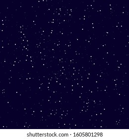 Star sky seamless pattern. Universe night background. Galaxy repeated design. Vector illustration. 