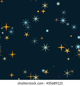 Star sky seamless vector pattern