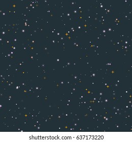 Star sky seamless vector patterned texture