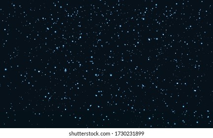 Star Sky. Space Stars Background. Glitter Particles. Vector Illustration. Night Sky With Blue Stars. Space Galaxy.