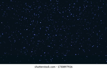 Star Sky. Space Stars Background. Glitter Particles. Vector Illustration. Night Sky With Blue Stars. Space Galaxy.