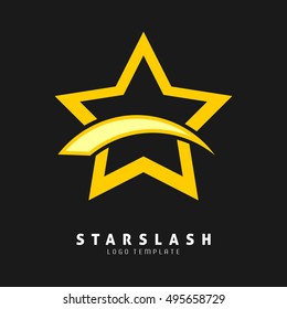 Star Slash Logo template. Vector eps.10