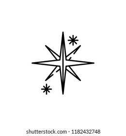 Star Snow concept line icon. Simple element illustration. Star Snow concept outline symbol design from Winter set. Can be used for web and mobile UI/UX