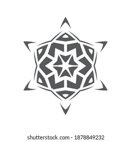 Star snowflake Abstract shape vector 