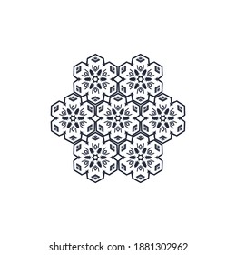 Vector de forma de ornamento de copo de nieve estrella