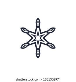 Star Snowflake Ornament Shape Vector