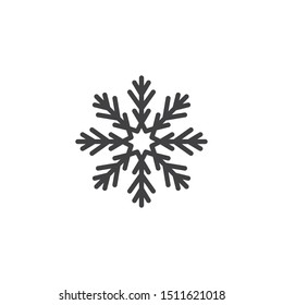 Star snowflake ornate line icon. linear style sign for mobile concept and web design. Snowflake ornament outline vector icon. Symbol, logo illustration. Vector graphics